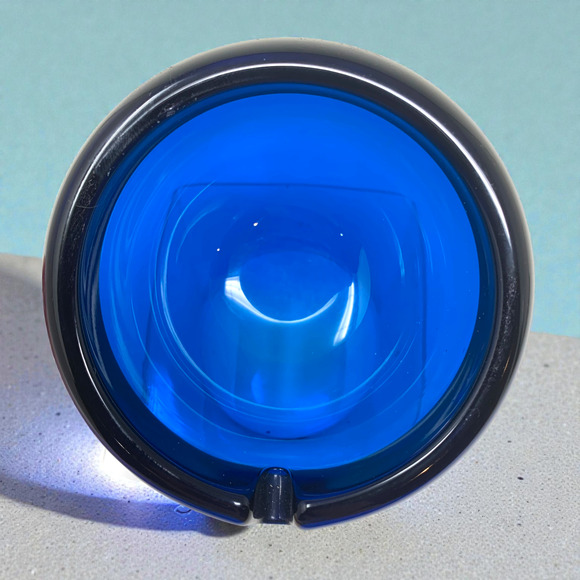 Vintage Viking Glass Blue Bluenique Orb Ashtray 4 3/4" Mid Century Modern MCM - Picture 5 of 8